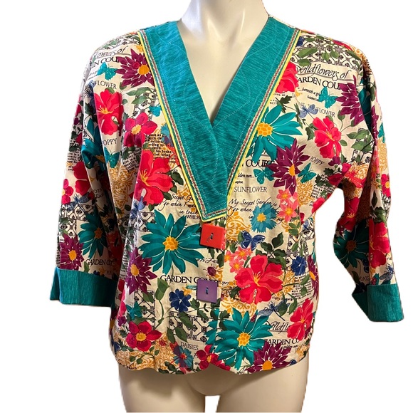 Homemade vintage floral garden print crop jacket - Picture 1 of 8